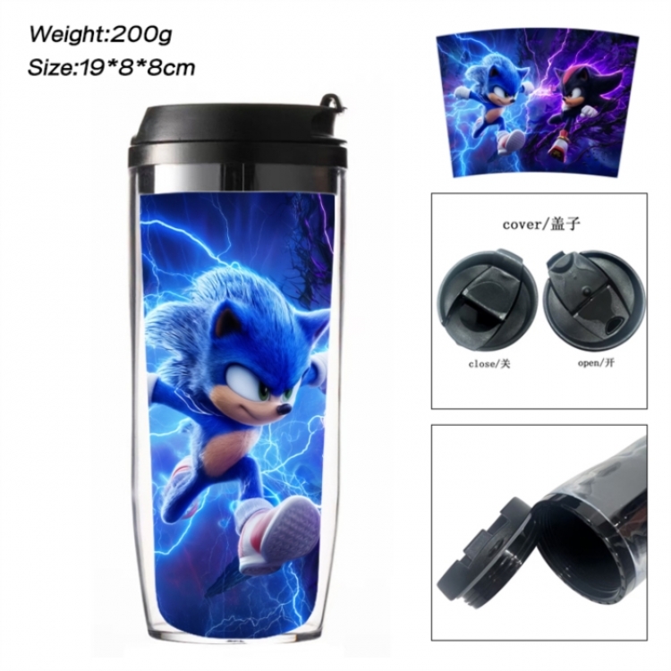Sonic The Hedgehog Anime double-layer insulated water bottle and cup 350ML