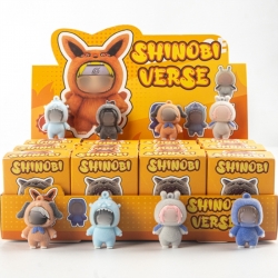 Naruto Flocked small ornaments figurines blind boxes trendy toys and small handmade crafts a set of 12