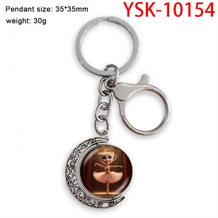 Italian Brainrot  Anime double-sided crystal rotating gemstone keychain pendant price for 5 pcs