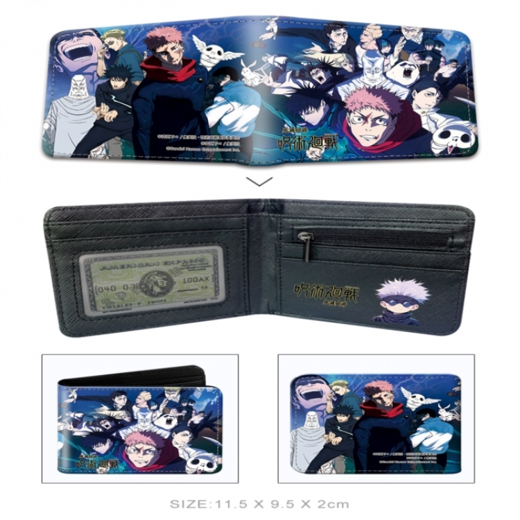 Jujutsu Kaisen 3D concave convex two fold  shortshort wallet leather wallet 11X9.5 60G