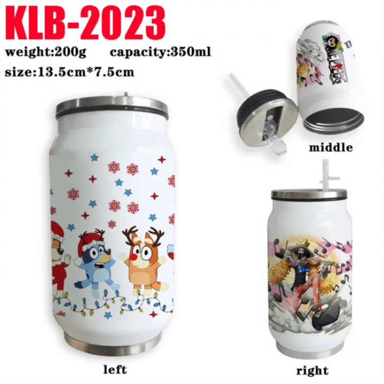 Bluey Anime Printed Stainless Steel Insulated Cup Straw Water Cup 350ML