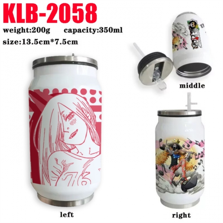 Chainsaw Man Anime Printed Stainless Steel Insulated Cup Straw Water Cup 350ML
