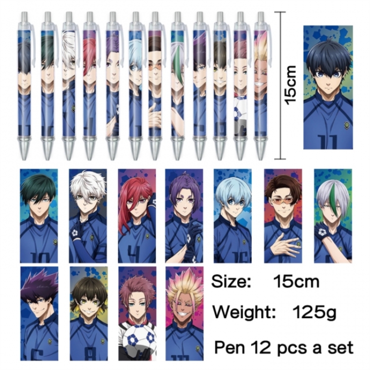 BLUE LOCK Anime peripheral student color picture ballpoint pen neutral pen 15cm a set of 12