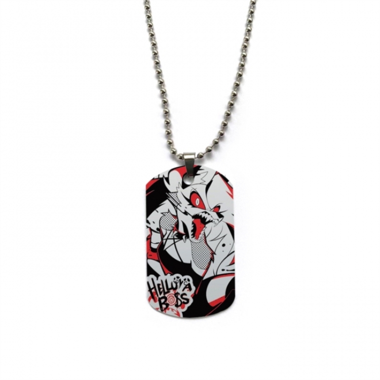 Hazbin Hotel Anime double-sided full color printed military brand necklace price for 5 pcs
