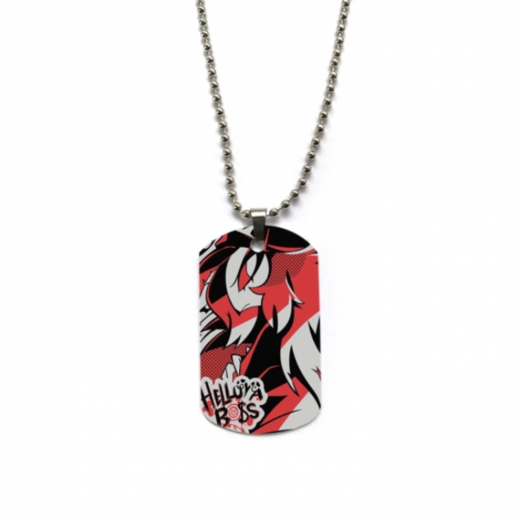Hazbin Hotel Anime double-sided full color printed military brand necklace price for 5 pcs