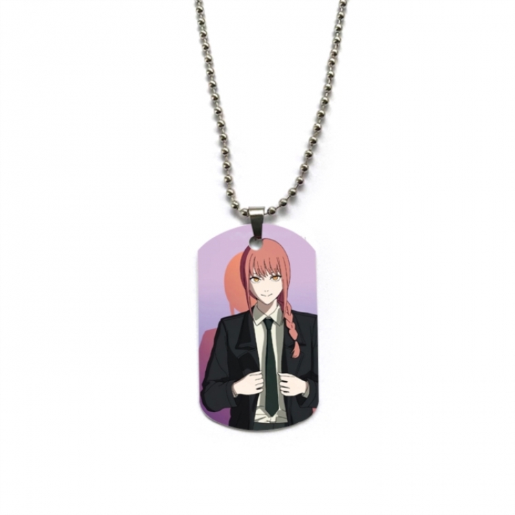 Chainsaw Man Anime double-sided full color printed military brand necklace price for 5 pcs