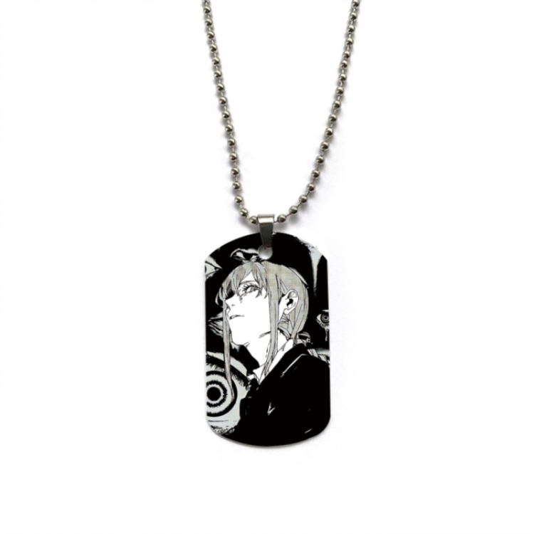 Chainsaw Man Anime double-sided full color printed military brand necklace price for 5 pcs