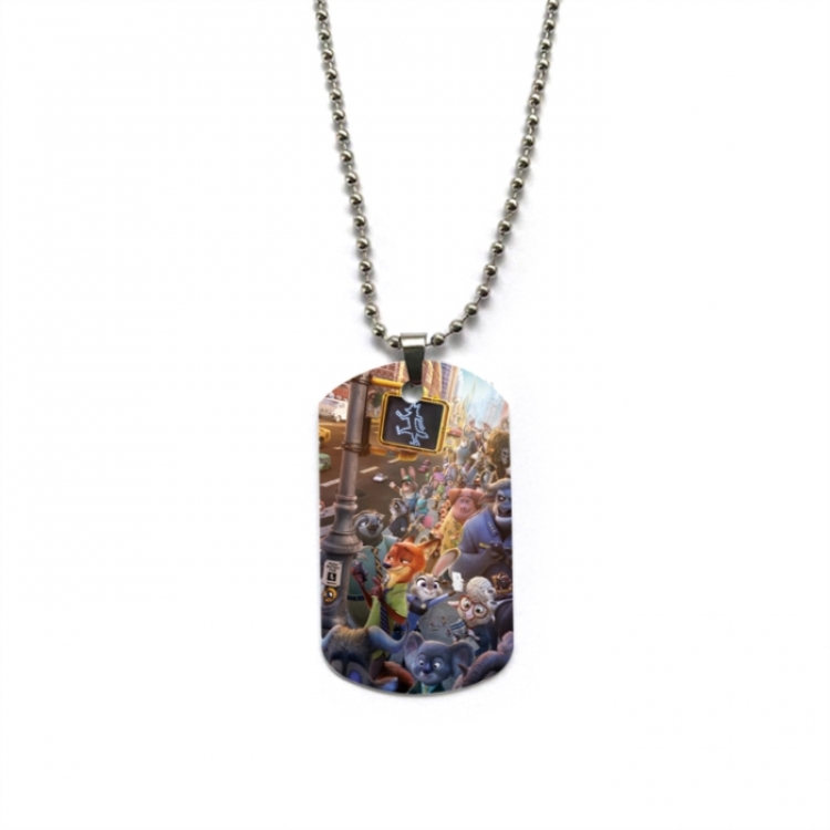 Zootopia Anime double-sided full color printed military brand necklace price for 5 pcs