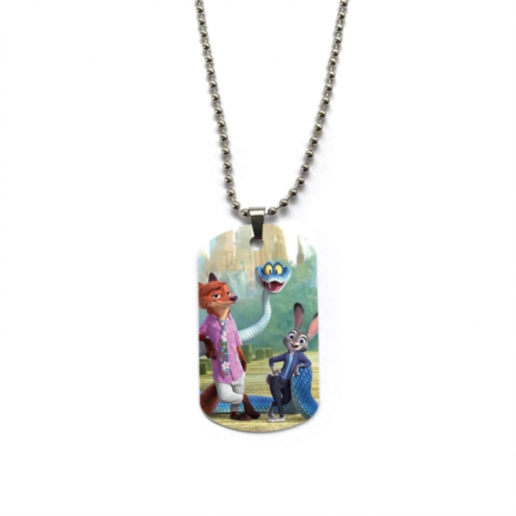 Zootopia Anime double-sided full color printed military brand necklace price for 5 pcs