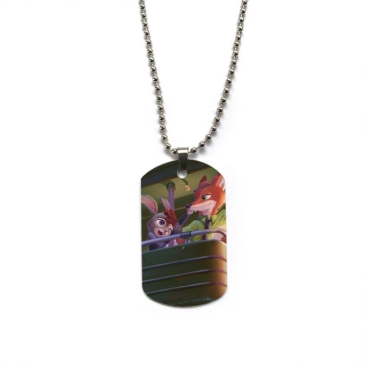 Zootopia Anime double-sided full color printed military brand necklace price for 5 pcs