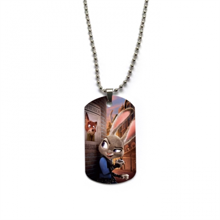 Zootopia Anime double-sided full color printed military brand necklace price for 5 pcs