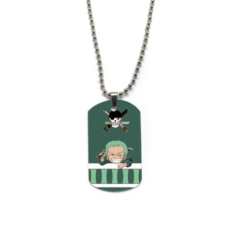 One Piece Anime double-sided full color printed military brand necklace price for 5 pcs