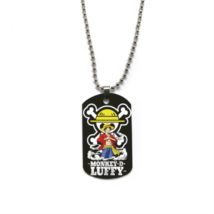 One Piece Anime double-sided full color printed military brand necklace price for 5 pcs