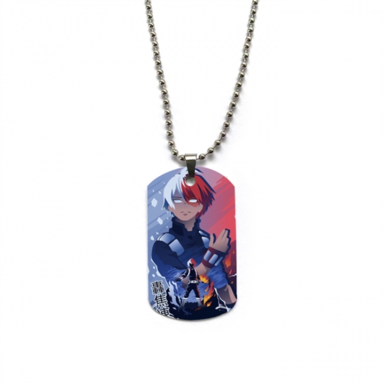 My Hero Academia Anime double-sided full color printed military brand necklace price for 5 pcs