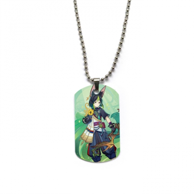 Genshin Impact Anime double-sided full color printed military brand necklace price for 5 pcs