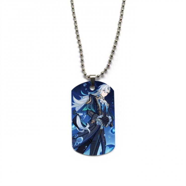 Genshin Impact Anime double-sided full color printed military brand necklace price for 5 pcs