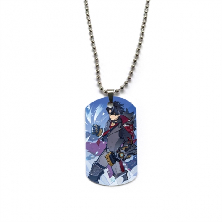 Genshin Impact Anime double-sided full color printed military brand necklace price for 5 pcs