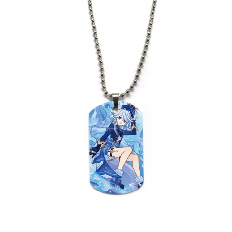 Genshin Impact Anime double-sided full color printed military brand necklace price for 5 pcs