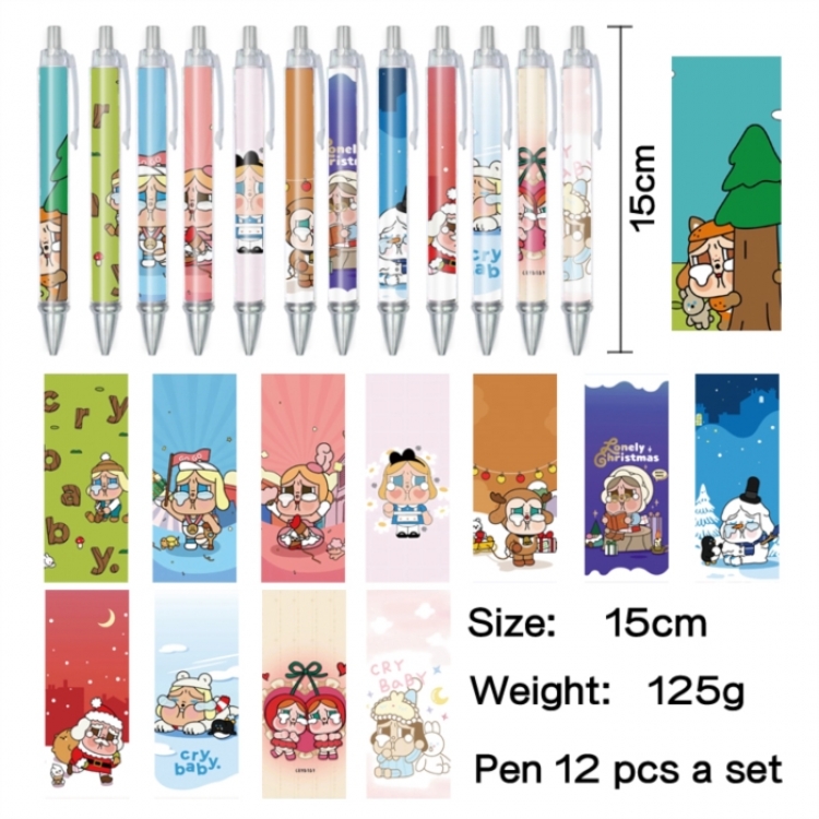 crybaby Anime peripheral student color picture ballpoint pen neutral pen 15cm a set of 12