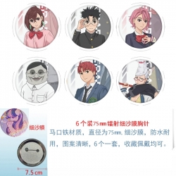 DANDADAN Anime Fine sand film brooch badge 75MM a set of 6