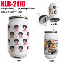 K-Pop Demon Hunters Anime Printed Stainless Steel Insulated Cup Straw Water Cup 350ML