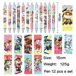 PAW Patrol Anime peripheral student color picture ballpoint pen neutral pen 15cm a set of 12