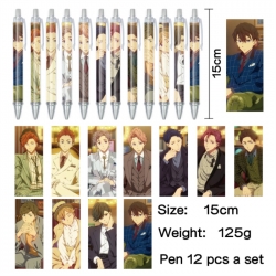 Free! Anime peripheral student color picture ballpoint pen neutral pen 15cm a set of 12