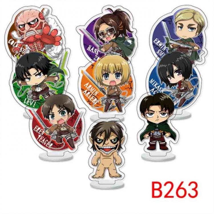 Shingeki no Kyojin Anime Character acrylic Small Standing Plates  Keychain 6cm a set of 9