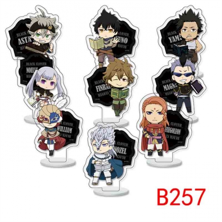 Black Clover Anime Character acrylic Small Standing Plates  Keychain 6cm a set of 9