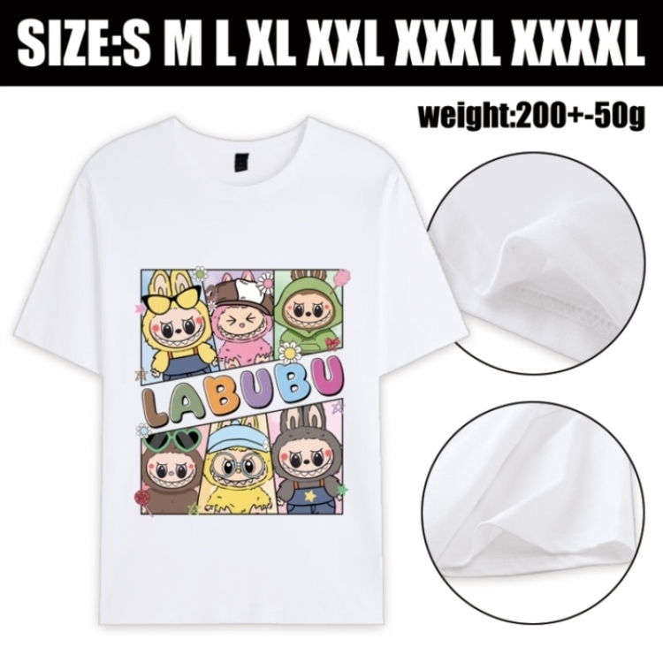 Labubu Anime printed pure cotton short sleeved T-shirt from S to 4XL