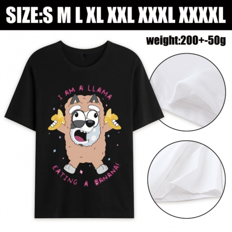 Bluey Anime printed pure cotton short sleeved T-shirt from S to 4XL