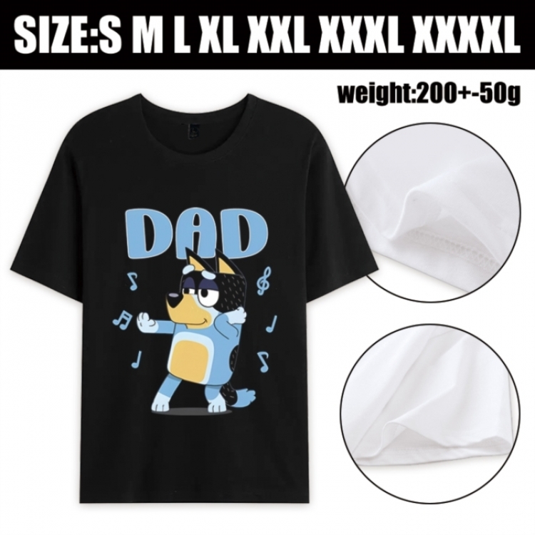 Bluey Anime printed pure cotton short sleeved T-shirt from S to 4XL