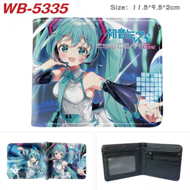 Hatsune Miku Animation color PU leather half fold wallet 11.5X9X2CM