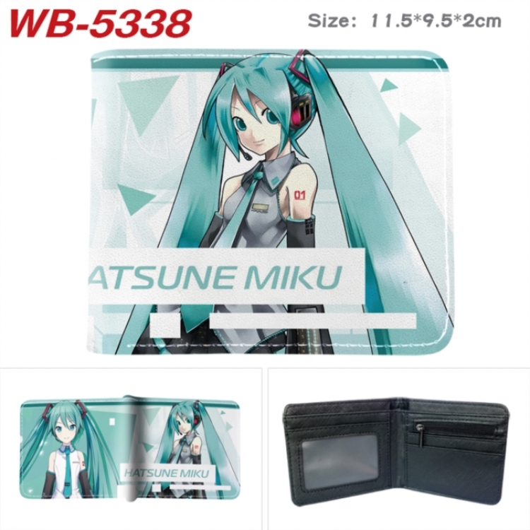 Hatsune Miku Animation color PU leather half fold wallet 11.5X9X2CM