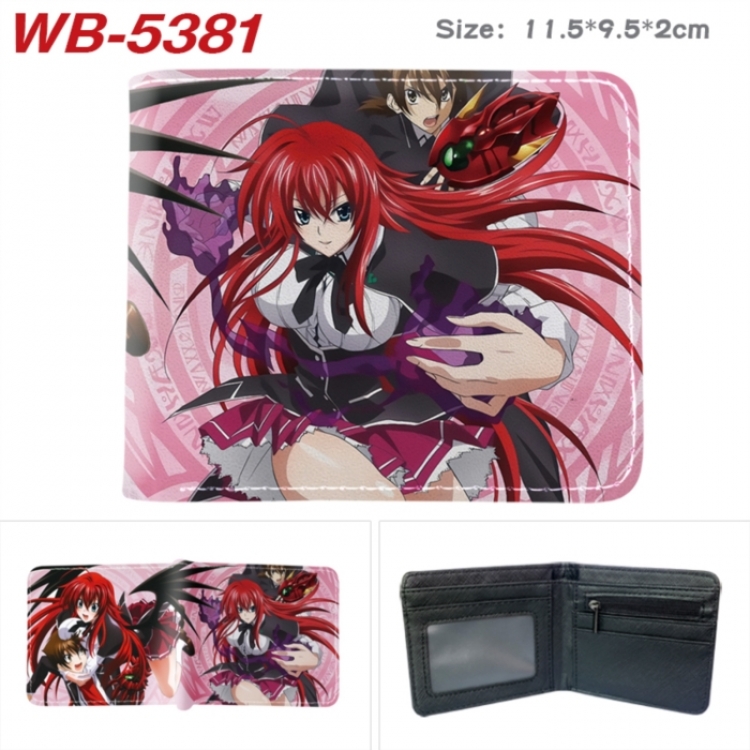 High School D×D Animation color PU leather half fold wallet 11.5X9X2CM