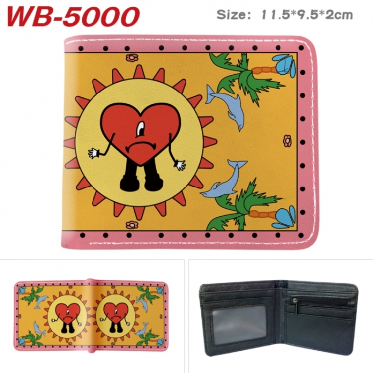 Bad Bunny Animation color PU leather half fold wallet 11.5X9X2CM