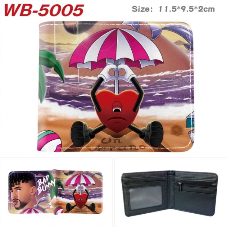Bad Bunny Animation color PU leather half fold wallet 11.5X9X2CM