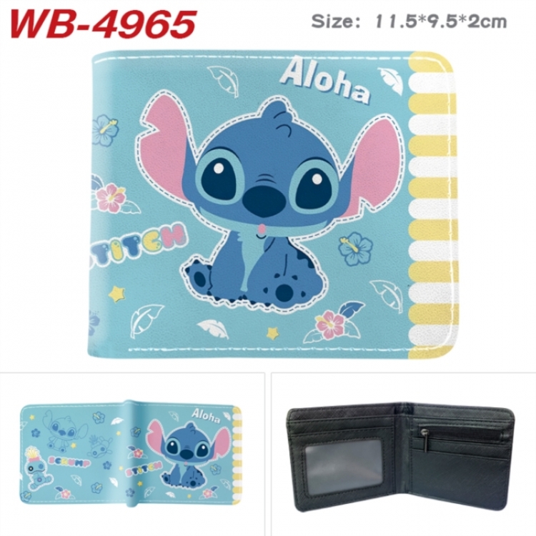 Lilo & Stitch Animation color PU leather half fold wallet 11.5X9X2CM