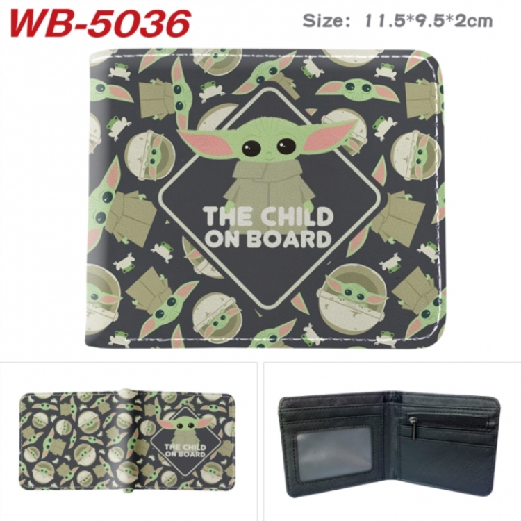 Star Wars Animation color PU leather half fold wallet 11.5X9X2CM