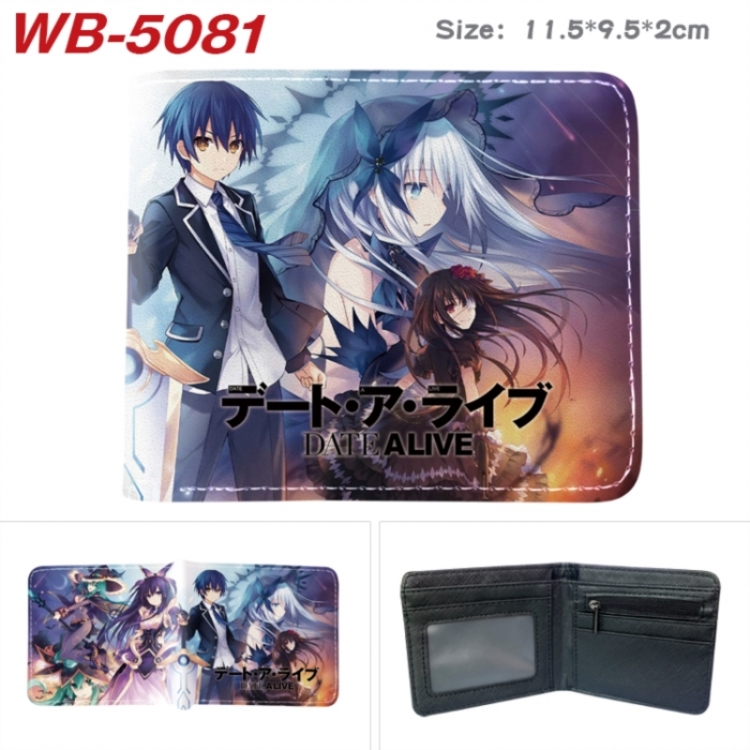 Date-A-Live Animation color PU leather half fold wallet 11.5X9X2CM
