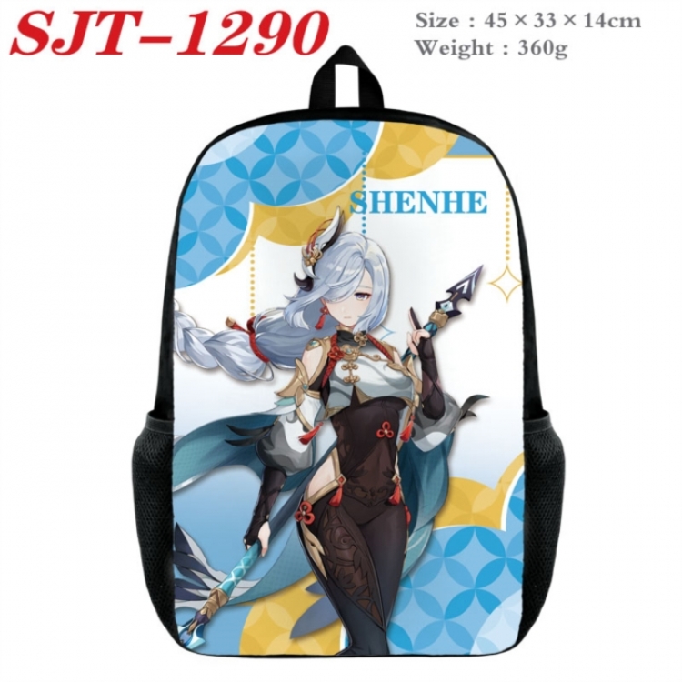 Genshin Impact Anime nylon canvas backpack student backpack 45x33x14cm