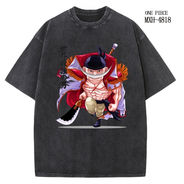 One Piece Anime peripheral pure cotton washed and worn T-shirt from S to 4XL