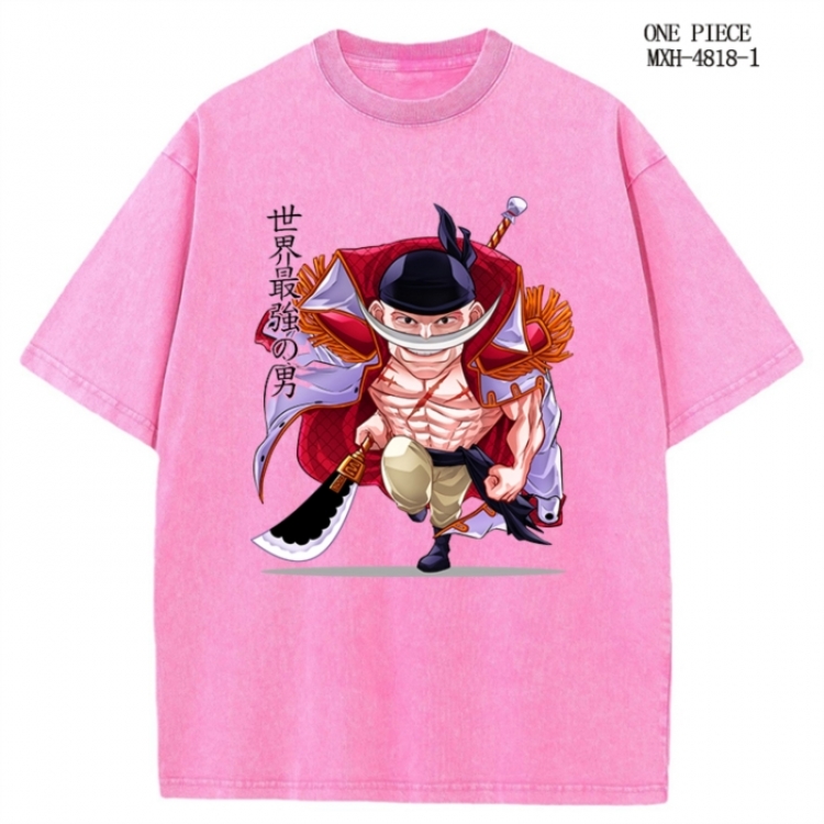 One Piece Anime peripheral pure cotton washed and worn T-shirt from S to 4XL