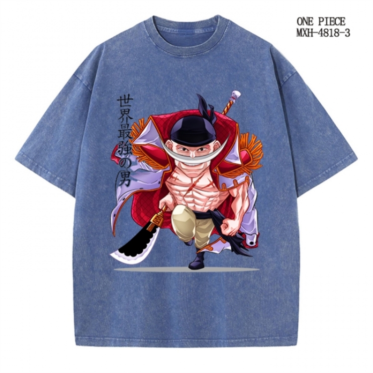 One Piece Anime peripheral pure cotton washed and worn T-shirt from S to 4XL