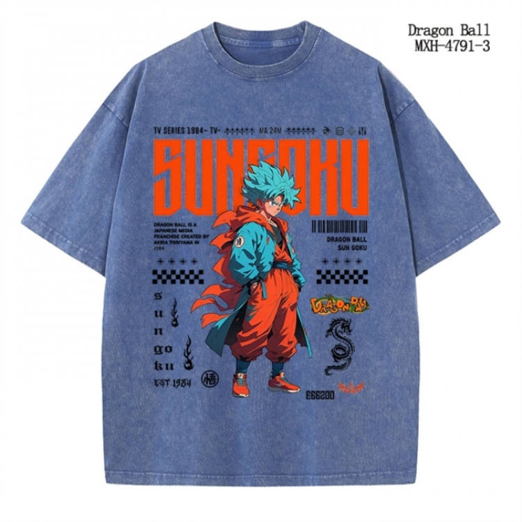 DRAGON BALL Anime peripheral pure cotton washed and worn T-shirt from S to 4XL