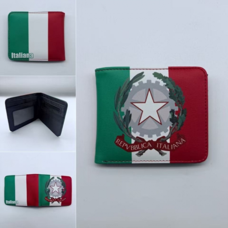 Italy Full color Two fold short card case wallet 11X9.5CM
