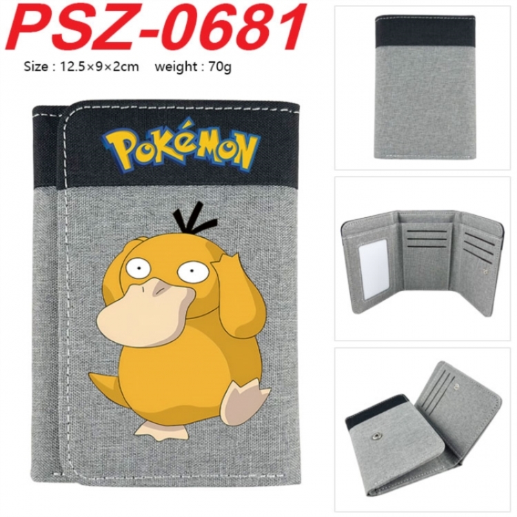 Pokemon Anime color blocked three fold concealed wallet 12.5X9X2CM 70G