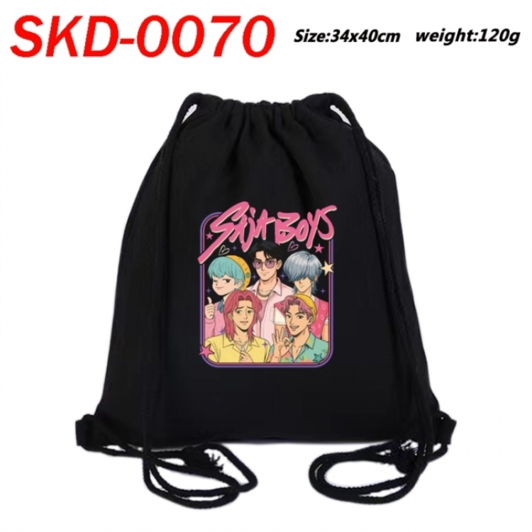 K-Pop Demon Hunters Anime themed Canvas Drawstring Backpack Tote Bag 34x40cm