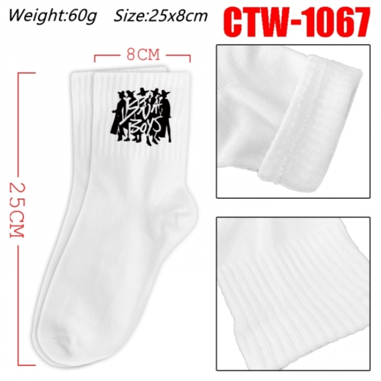 K-Pop Demon Hunters Anime Print Long Crew Cotton Socks 25x8cm