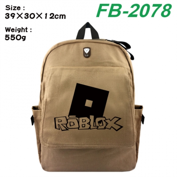 Roblox Canvas Flip Backpack Student Schoolbag Headphone Hole 39X30X12CM 